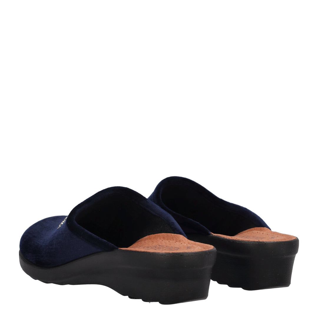 FlyFlot Narbolia L7 X67 PE, Pantofola Donna in Velluto - Bordo, Nero, Rovere, Blu
