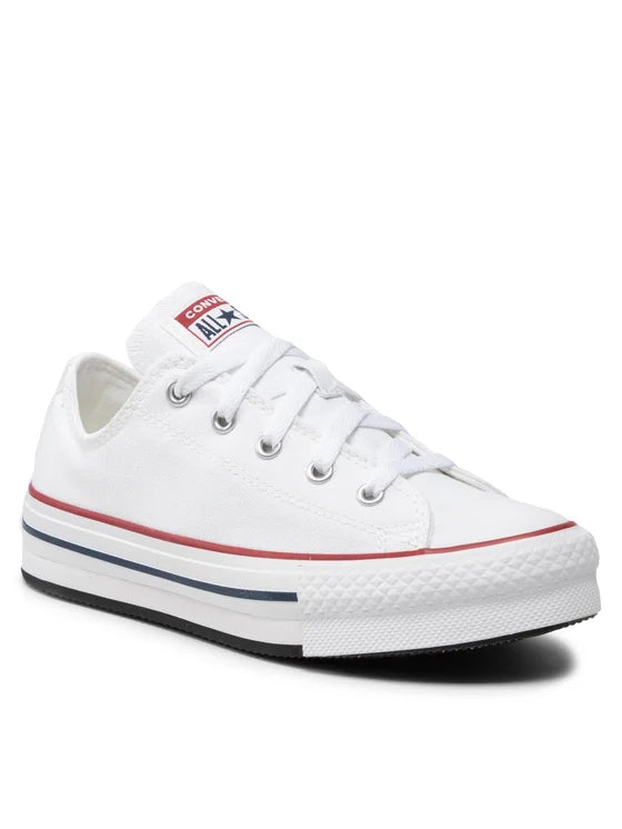 Converse Ctas Eva Lift Ox, Sneaker In Tela - Bianco, Nero