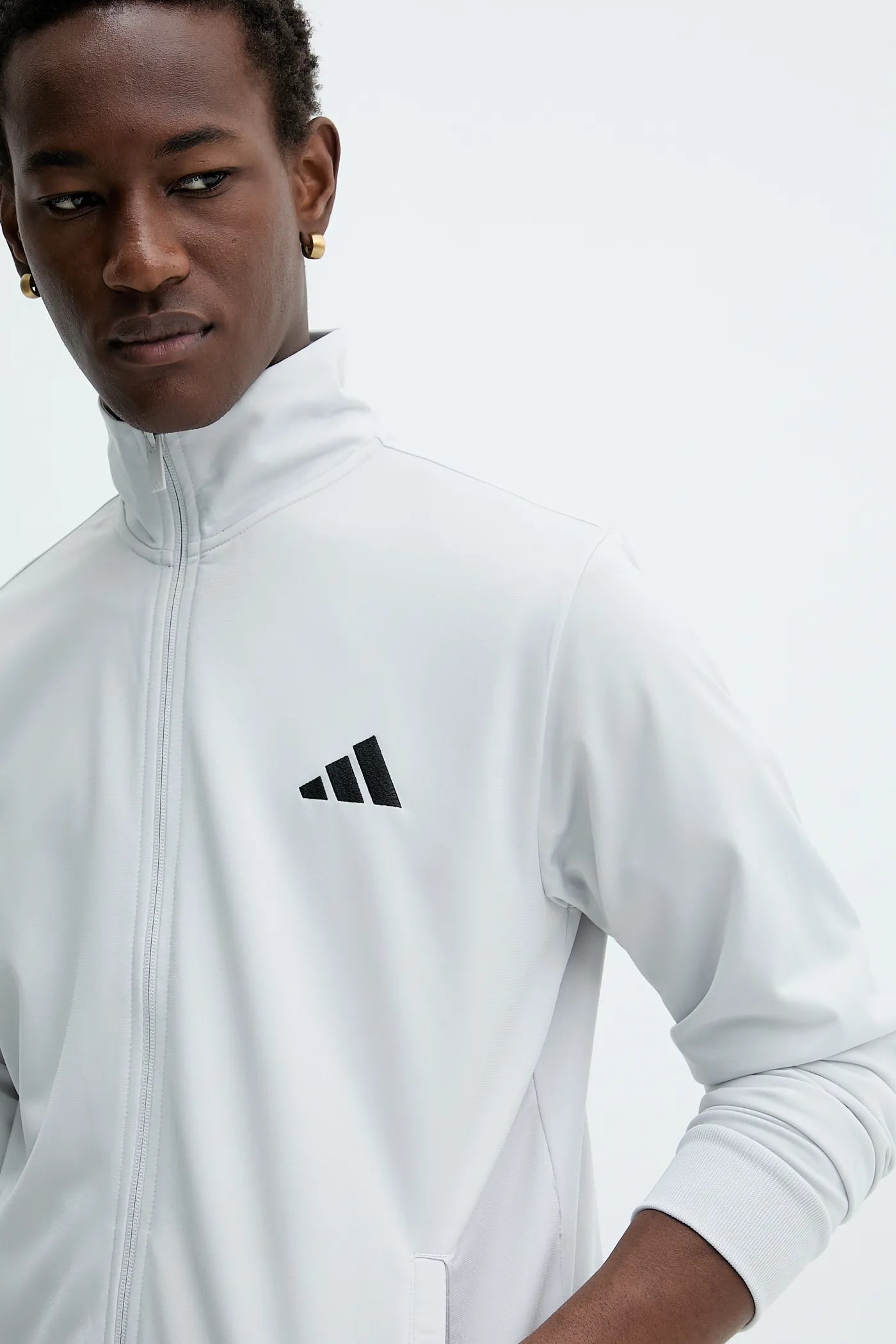 Adidas Basic Linear Logo, Tuta Da Ginnastica Uomo - Nero, Blu, Grigio