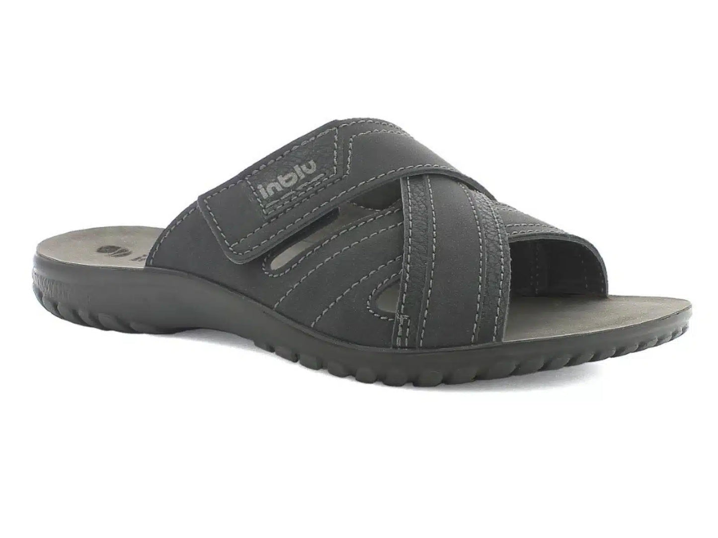 Inblu FN114, Ciabatte Uomo Con Fascia Incrociata - Testa Di Moro, Grigio, Nero