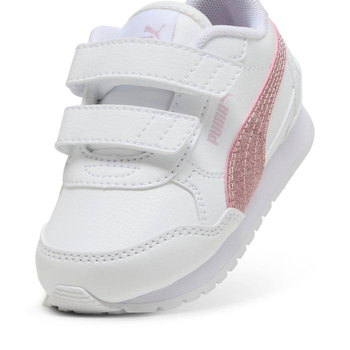 Puma ST Runner V4 SL Glitter V Inf, Sneaker Bambina Con Glitter - Bianco/Rosa