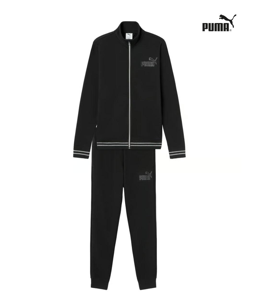 Puma Ess RhineStone Logo FZ Suit TR, Tuta Donna - Nero