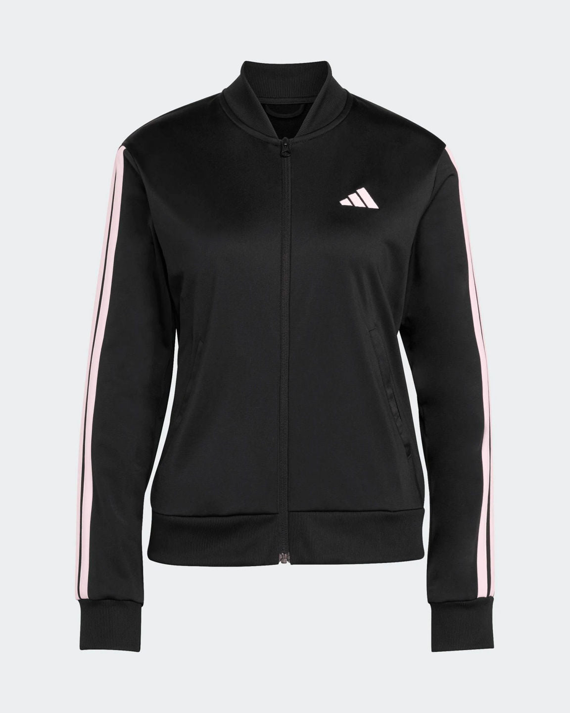 Adidas Essentials 3-Stripes, Tuta Donna Acetata - Nero/Rosa