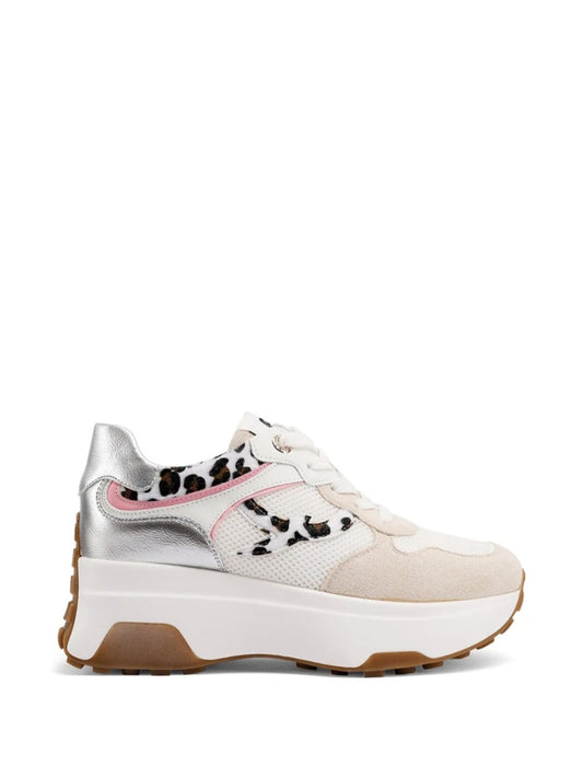 QUEEN HELENA X34-29, Sneaker Donna Platform Con Dettagli Animalier - Beige