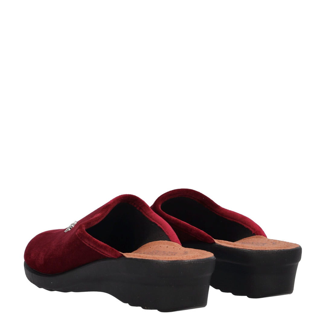 FlyFlot Narbolia L7 X67 PE, Pantofola Donna in Velluto - Bordo, Nero, Rovere, Blu