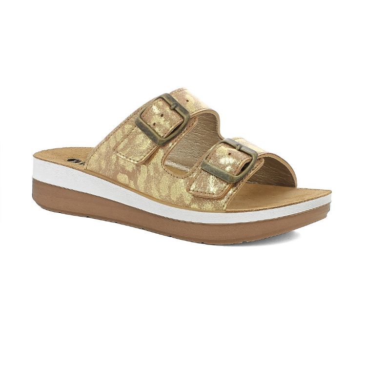 Inblu FT26, Ciabatte Donna Con Doppia Fascia Con Doppia Fibbia - Sabbia, Bianco