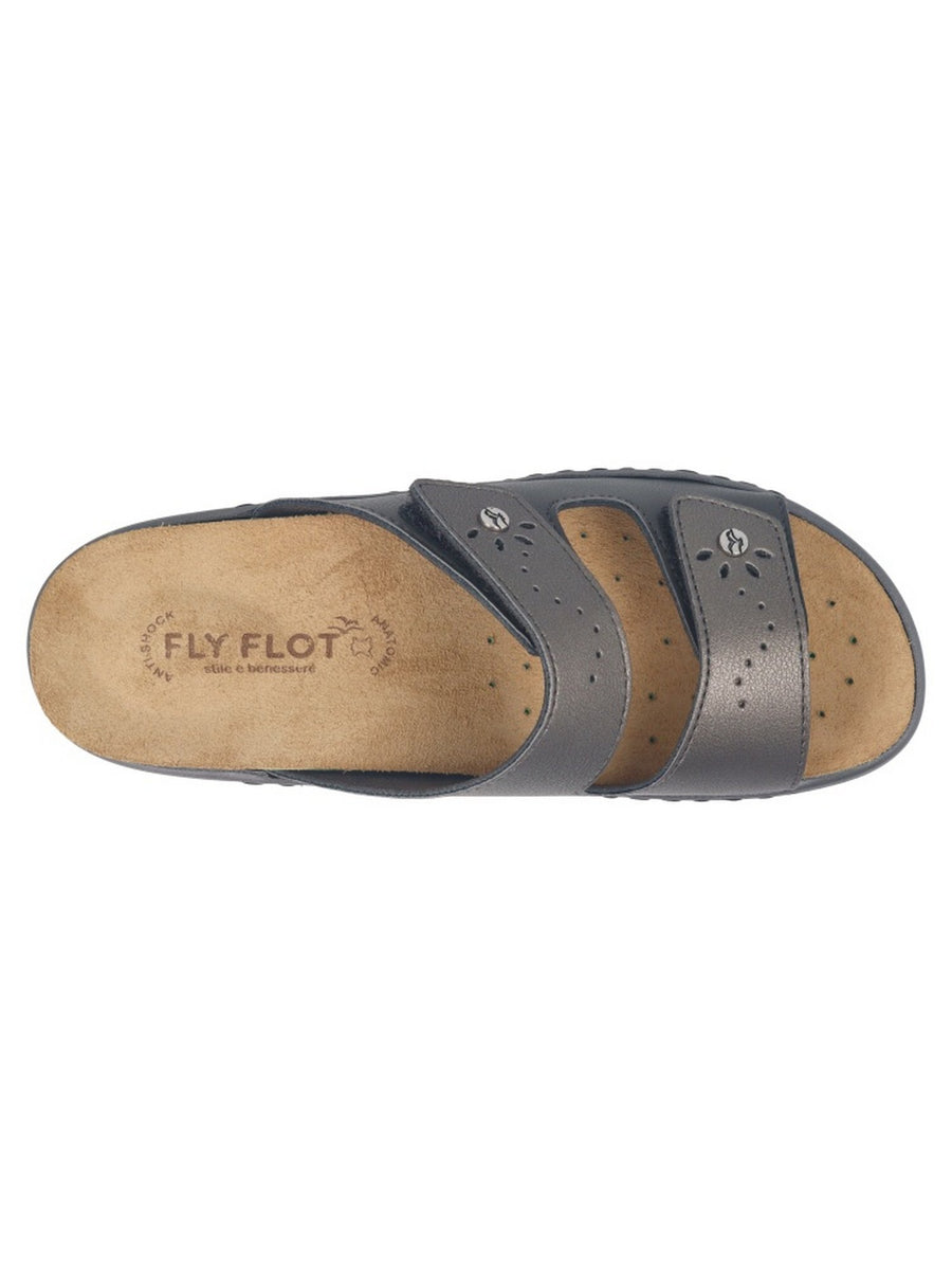 FlyFlot 79 D74 ZV, Ciabatte Donna Con Doppia Fibbia - Beige, Antracite