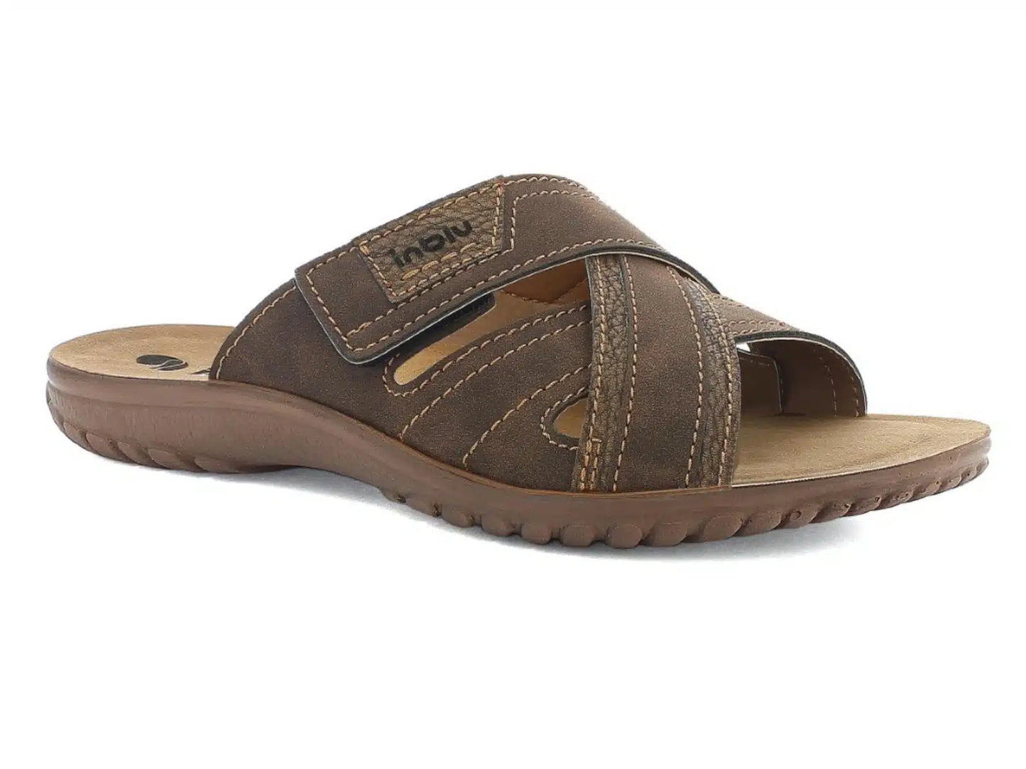 Inblu FN114, Ciabatte Uomo Con Fascia Incrociata - Testa Di Moro, Grigio, Nero