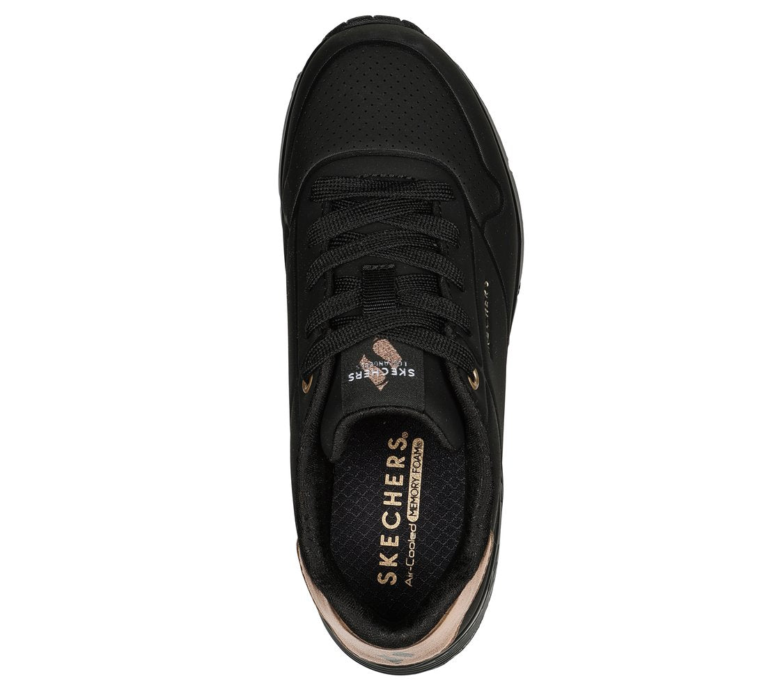 Skechers 310545 Uno Gen1 Shimmer Away, Fitness Donna - Nero, Bianco
