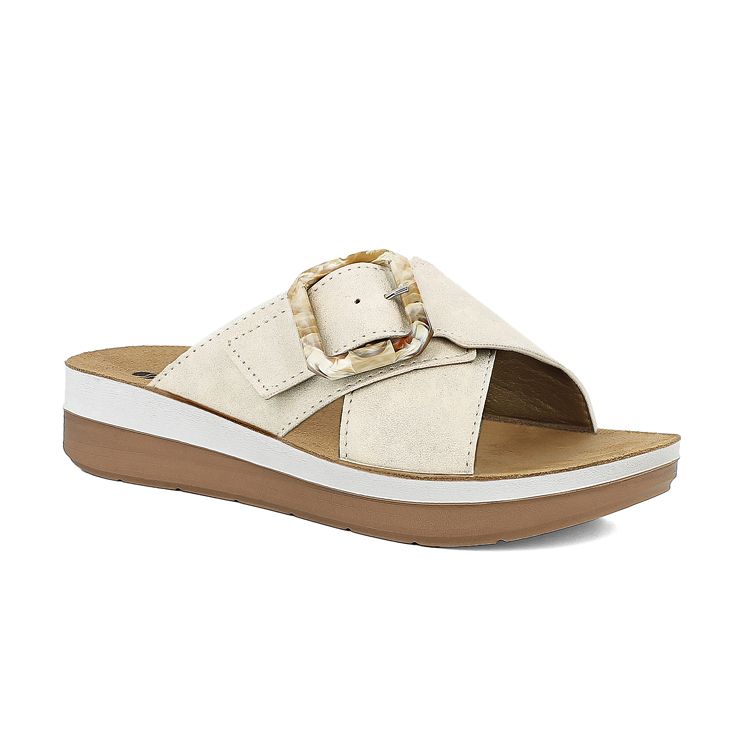 Inblu FT20, Ciabatte Donna Con Fascia Incrociata e Fibbia - Bianco, Rosso