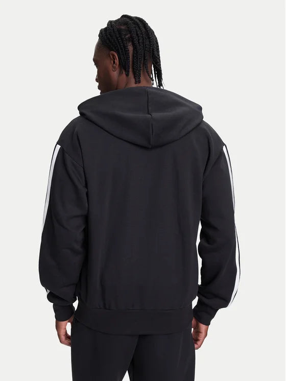 Adidas Essentials 3-Stripes, Felpa Con Zip Uomo - Nero