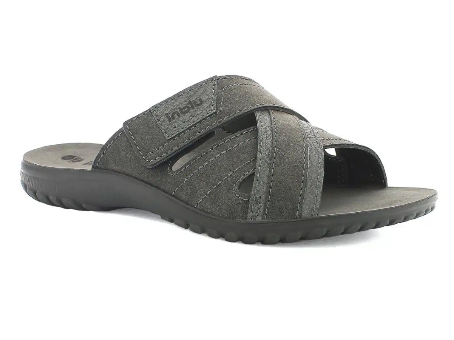 Inblu FN114, Ciabatte Uomo Con Fascia Incrociata - Testa Di Moro, Grigio, Nero
