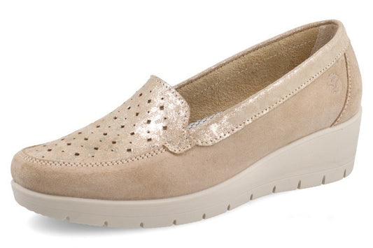 FlyFlot 18K38S8, Mocassino Con Rialzo Donna - Beige