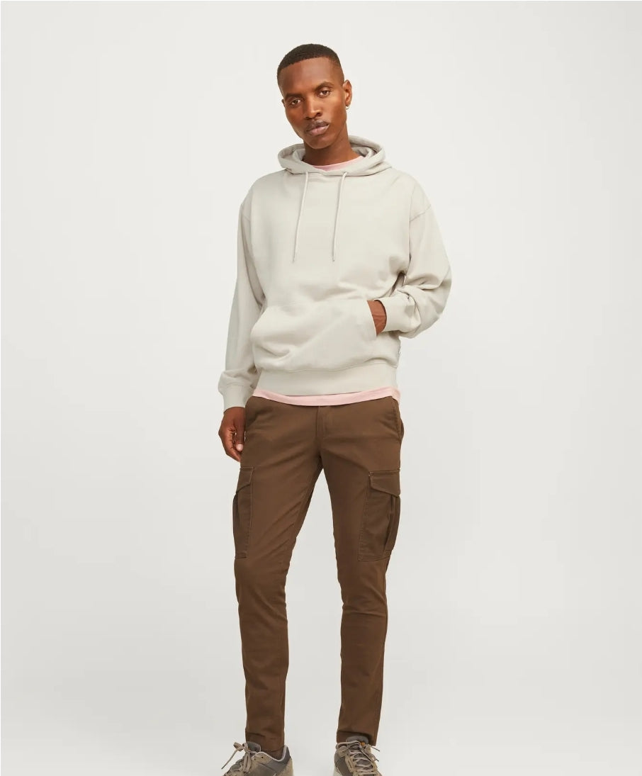Jack&Jones JJECHARGE SWEAT HOOD NOOS, Felpa Garzata Uomo - Nero, Beige, Blu