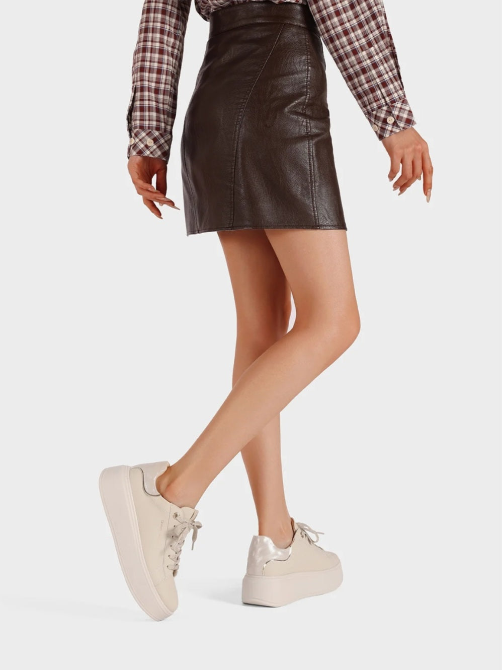 QUEEN HELENA (X33-4), Sneaker Donna Con Platform in Gomma - Beige