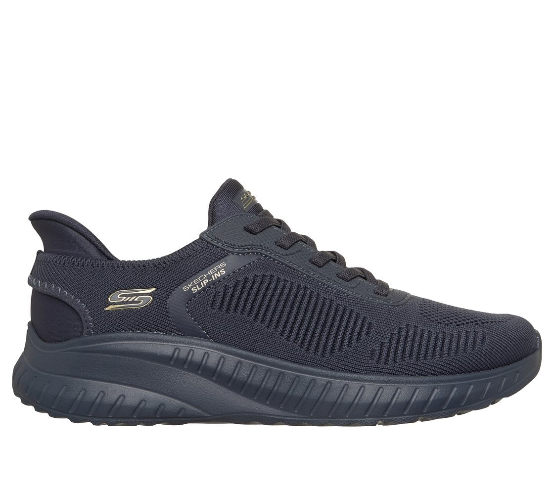 Skechers Bobs Squad Chaos Current Muse 117497, Fitness Donna Slip Ins - Naturale, Blu Scuro