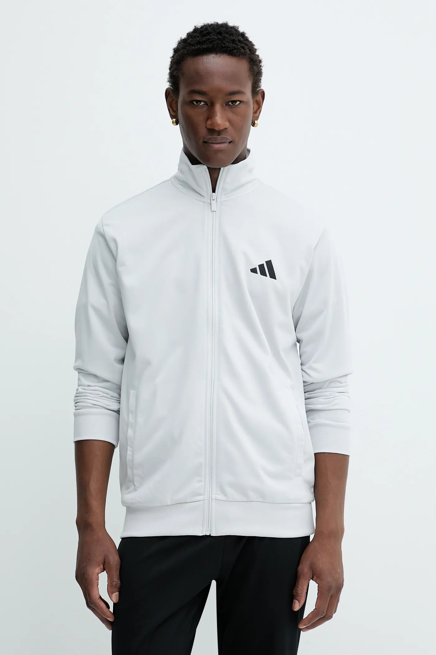 Adidas Basic Linear Logo, Tuta Da Ginnastica Uomo - Nero, Blu, Grigio