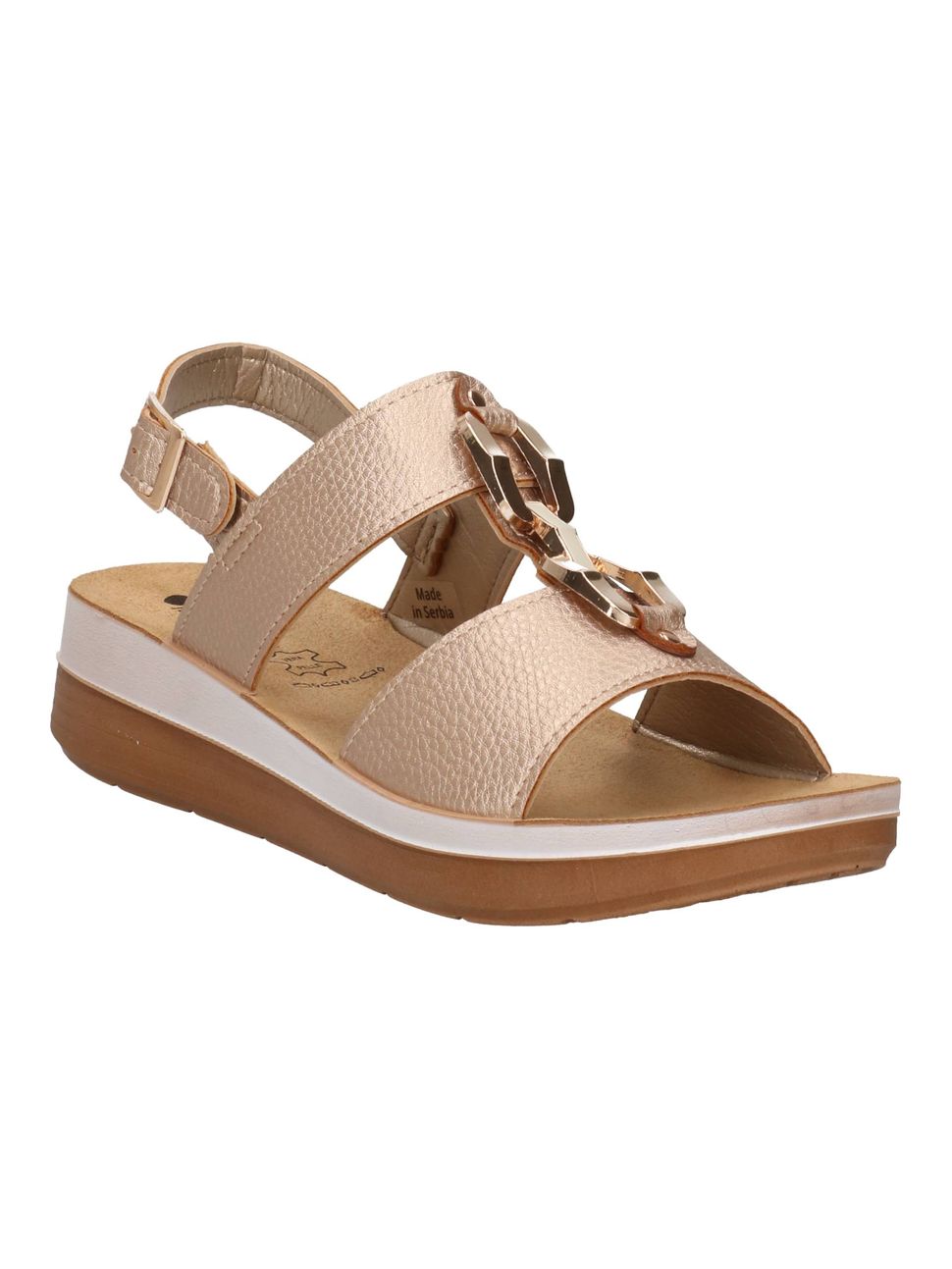 Inblu FT31, Sandali Donna Con Cinturino Elasticizzato e Fibbia - Bianco, Platino