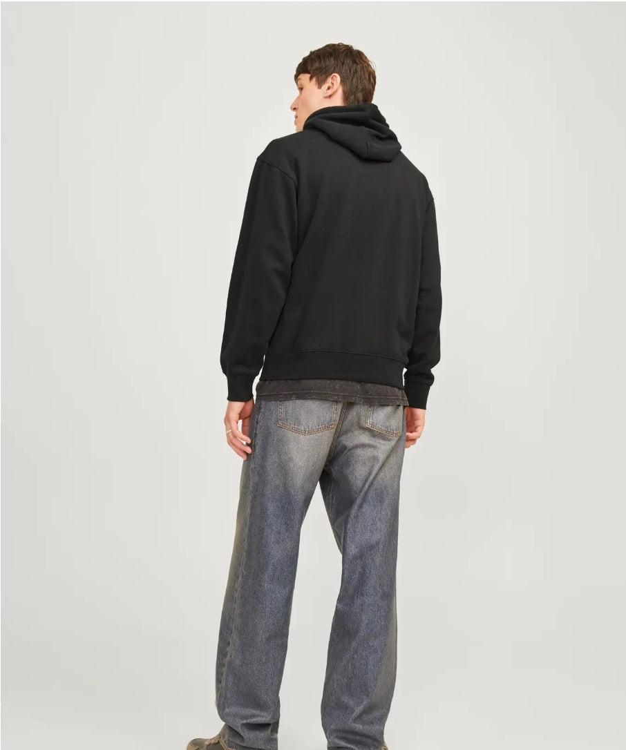 Jack&Jones JJECHARGE SWEAT HOOD NOOS, Felpa Garzata Uomo - Nero, Beige, Blu