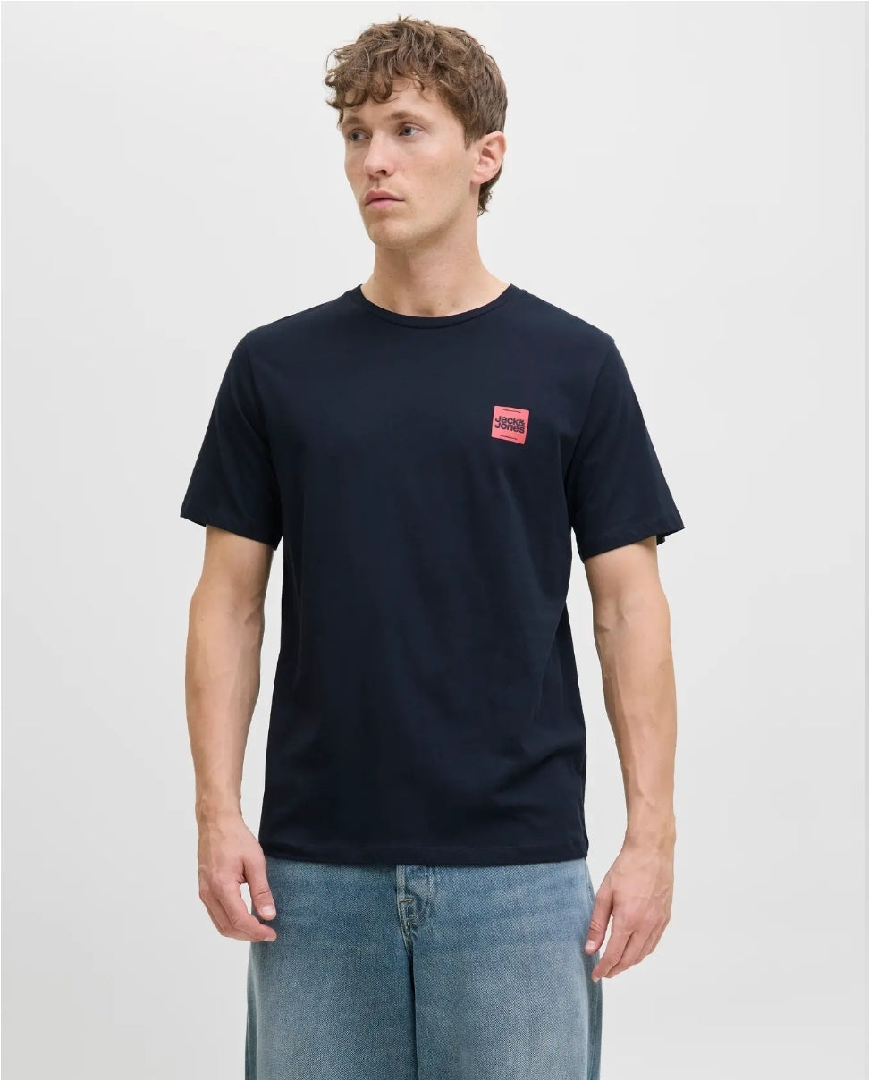 Jack&Jones JJBRANDY TEE SS CREW NECK LN, T-Shirt Uomo - Verde, Navy