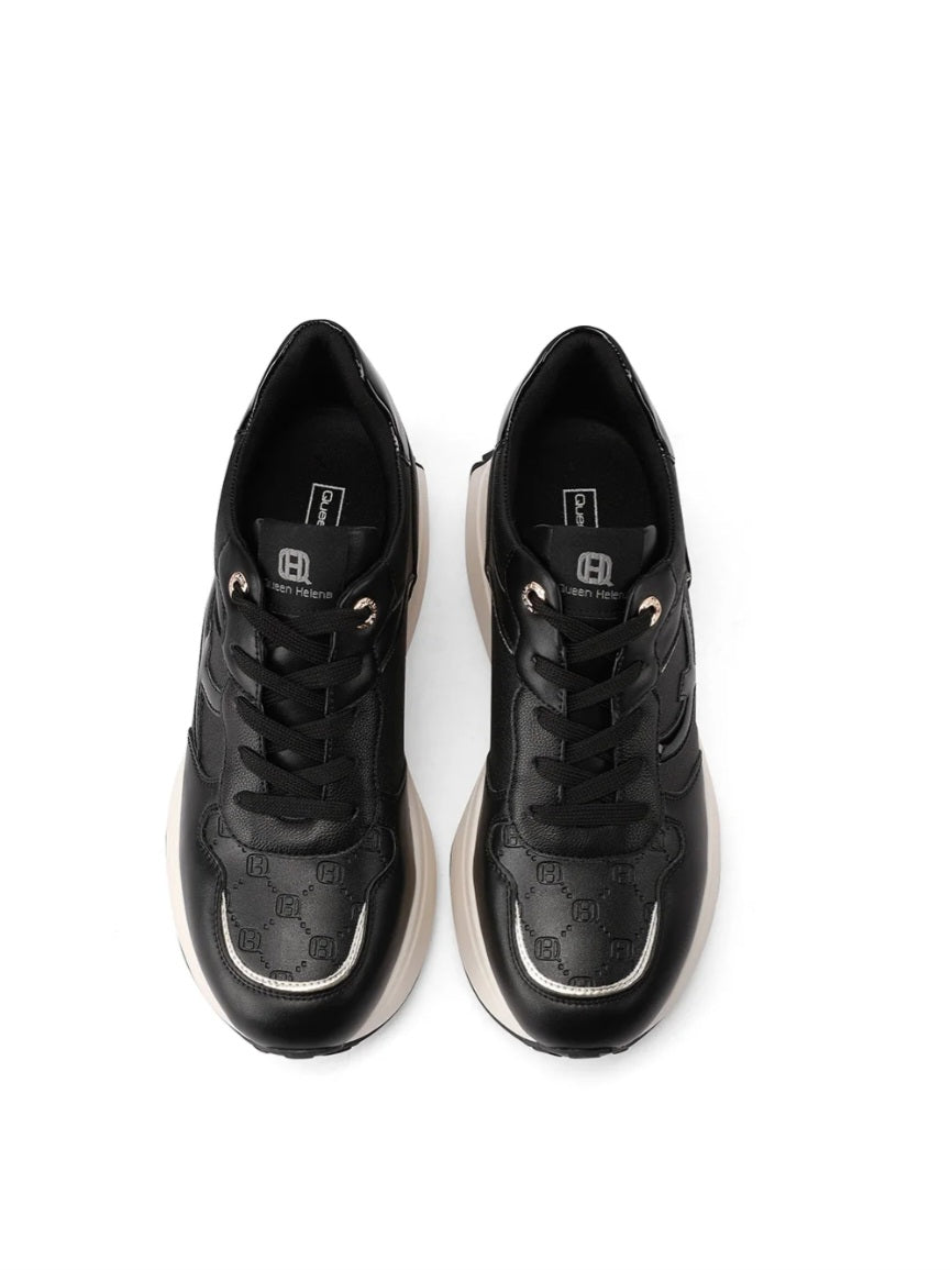 QUEEN HELENA (X33-25), Sneaker Platform - Beige, Nero