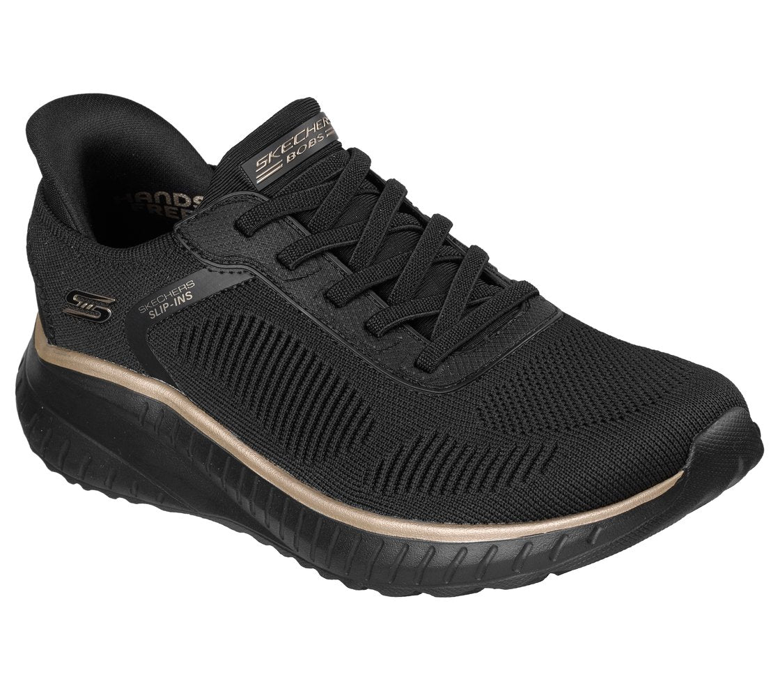 Skechers 117497 Bobs Squad Chaos Current Muse, Fitness Donna Slip-Ins - Nero/Oro