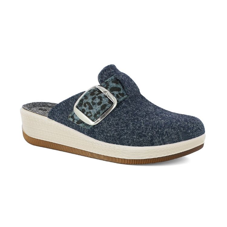 Inblu GC40, Pantofole Donna Con Fibbia Regolabile Animalier - Glicine, Blu