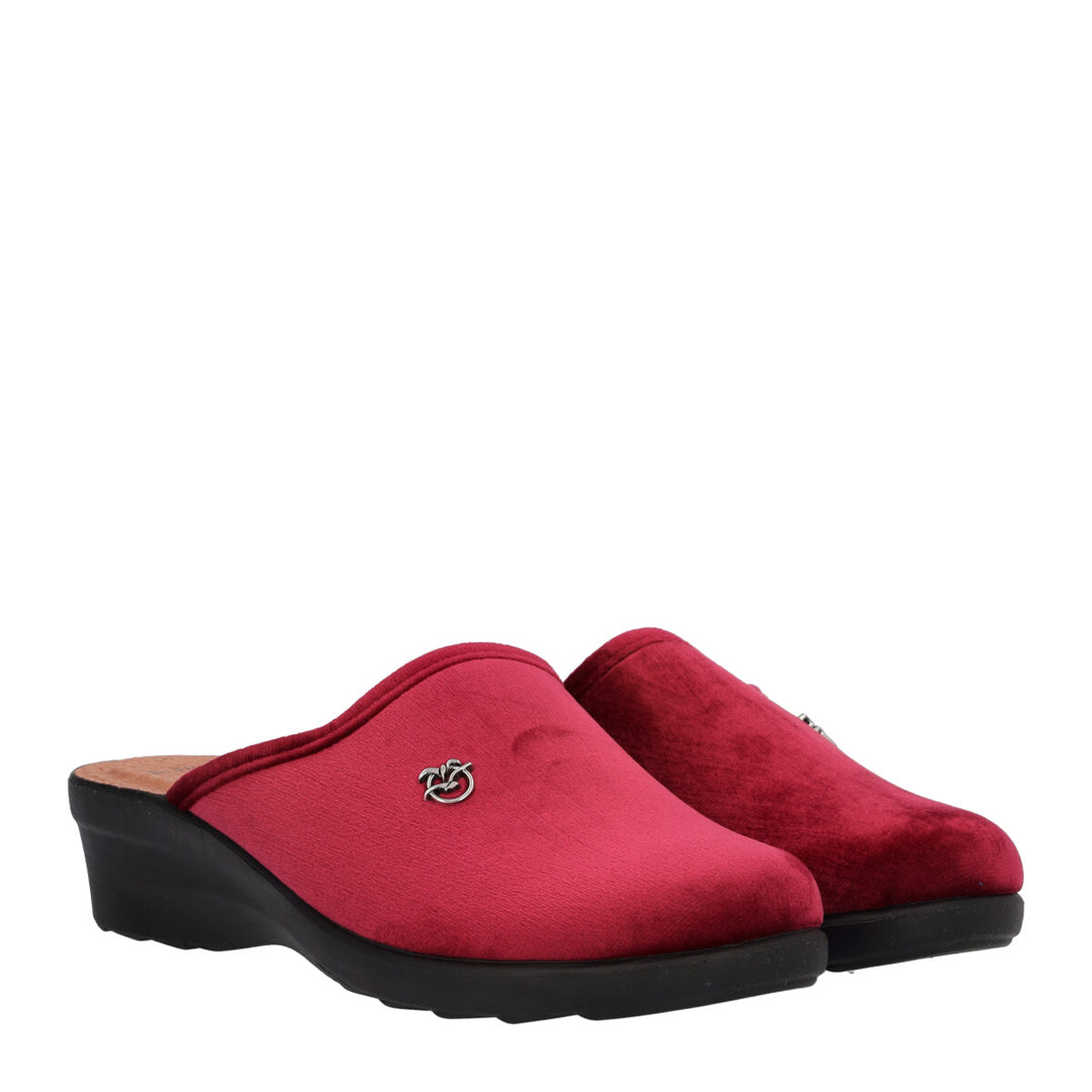 FlyFlot Narbolia L7 X67 PE, Pantofola Donna in Velluto - Bordo, Nero, Rovere, Blu