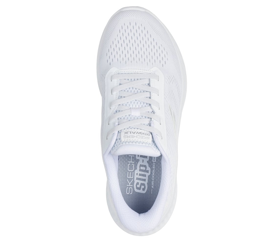 Skechers 125643 Go Walk Now Khloe, Fitness Donna Slip-Ins - Bianco