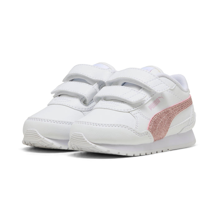 Puma ST Runner V4 SL Glitter V Inf, Sneaker Bambina Con Glitter - Bianco/Rosa