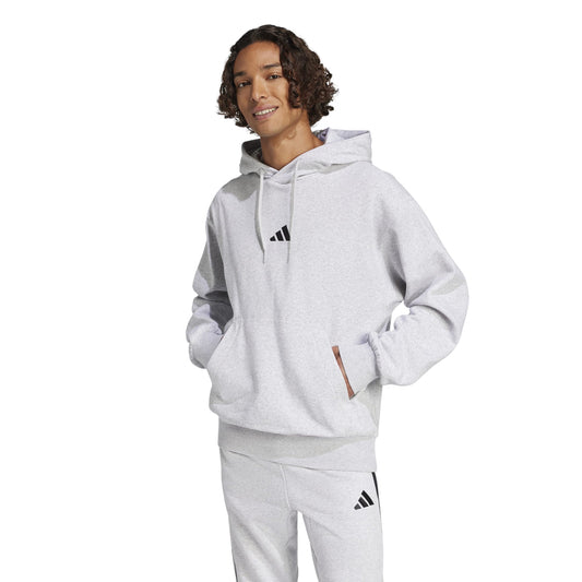Adidas Feel Cozy, Felpa Con Cappuccio Uomo - Grigio, Bianco