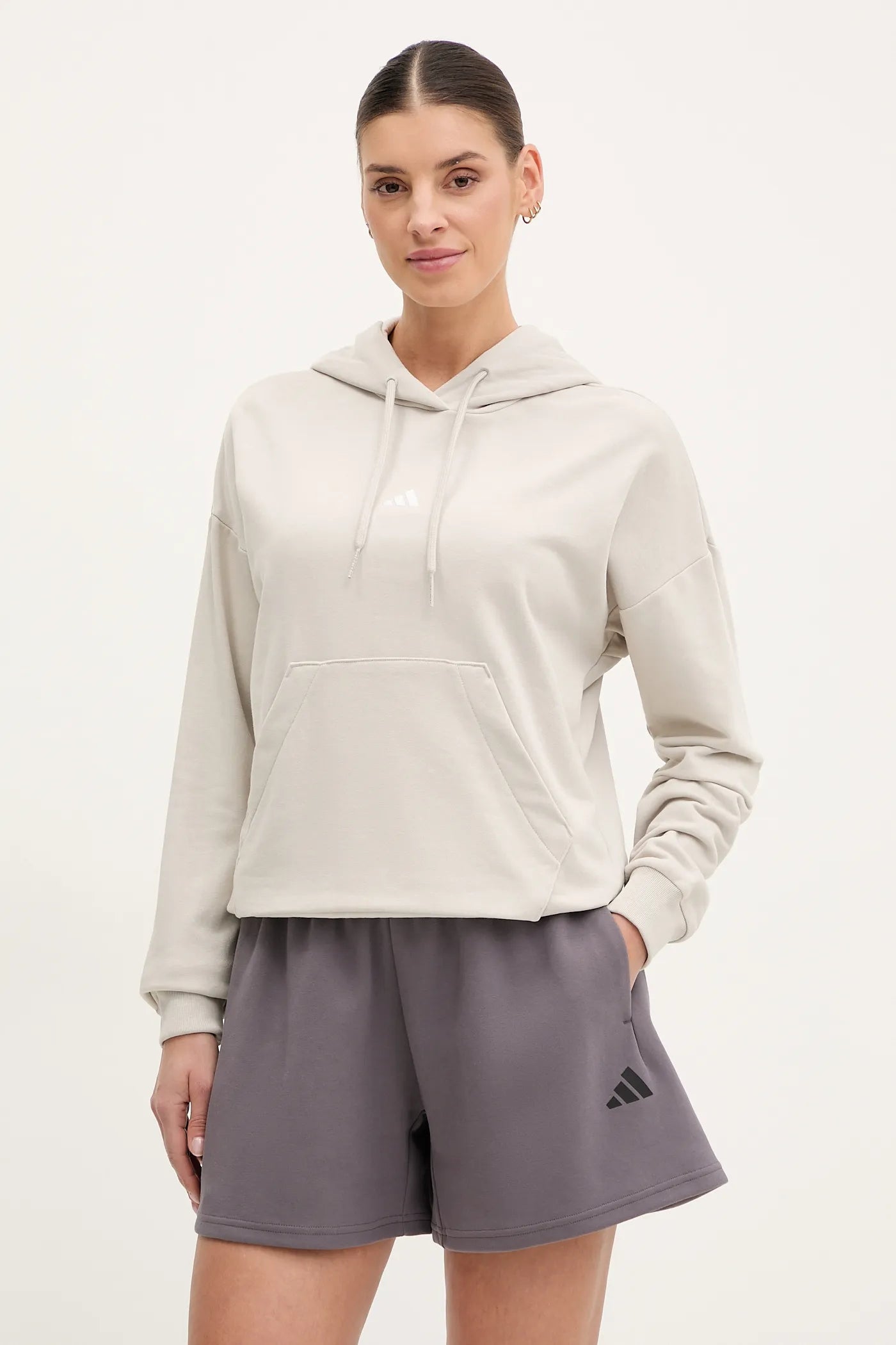 Adidas Essentials Felpa Con Cappuccio Donna - Beige