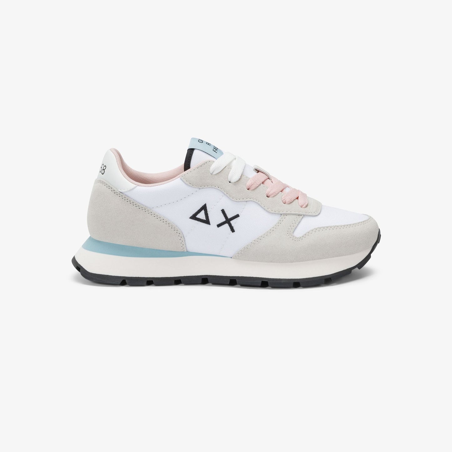 Sun68 Ally Solid, Sneaker Donna In Nylon e Suede - Bianco