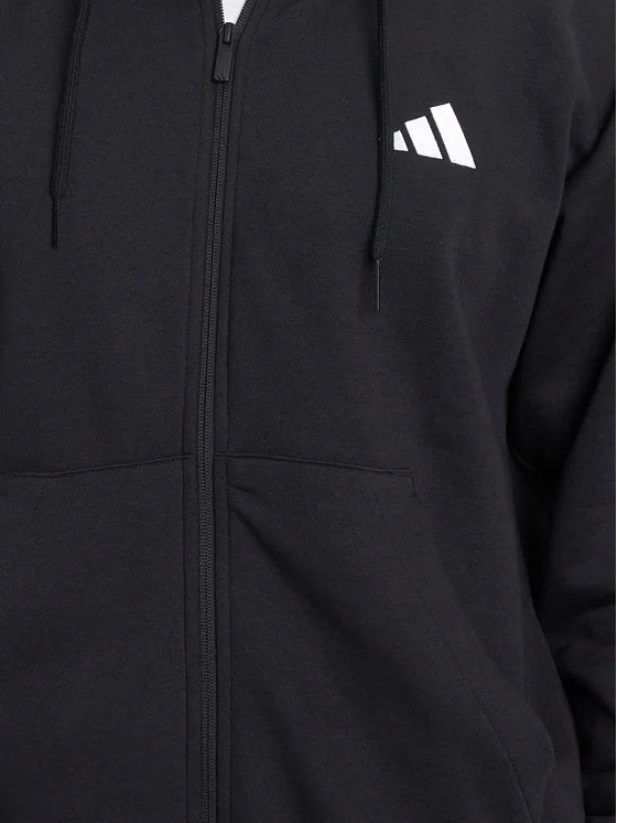 Adidas Essentials 3-Stripes, Felpa Con Zip Uomo - Nero