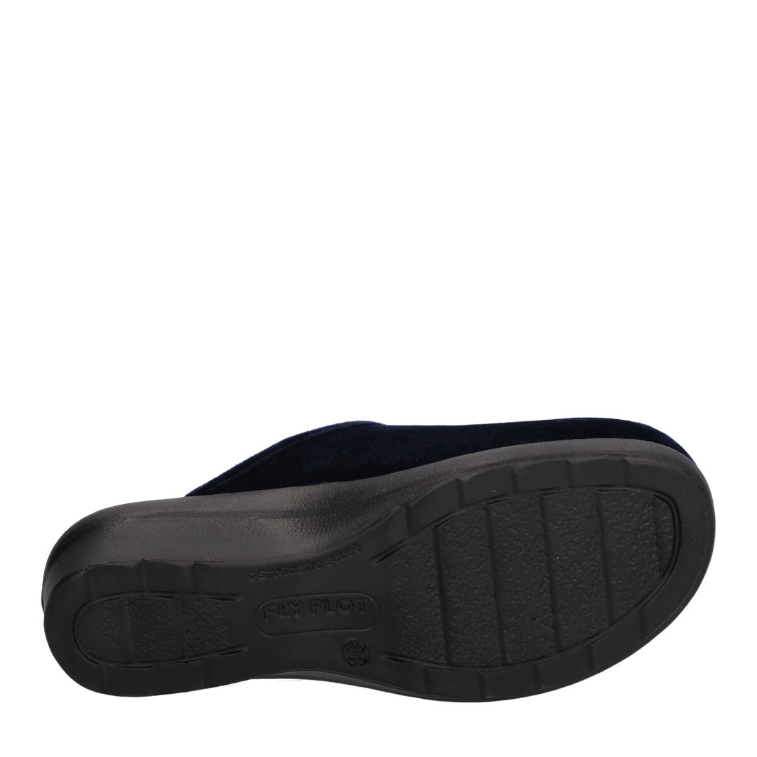 FlyFlot Narbolia L7 X67 PE, Pantofola Donna in Velluto - Bordo, Nero, Rovere, Blu