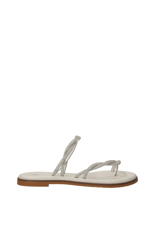 Wcubed Ciabatte Eleganti Con Strass - Bianco