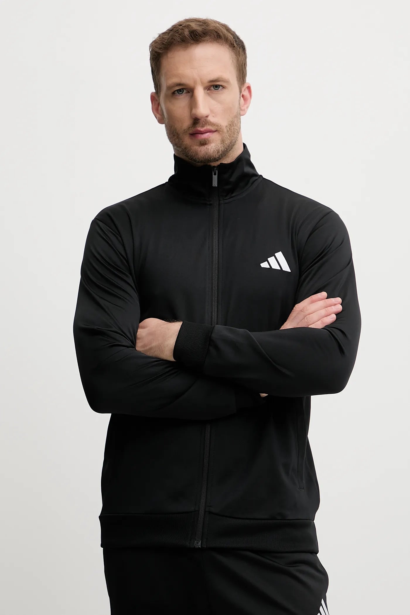 Adidas Basic Linear Logo, Tuta Da Ginnastica Uomo - Nero, Blu, Grigio