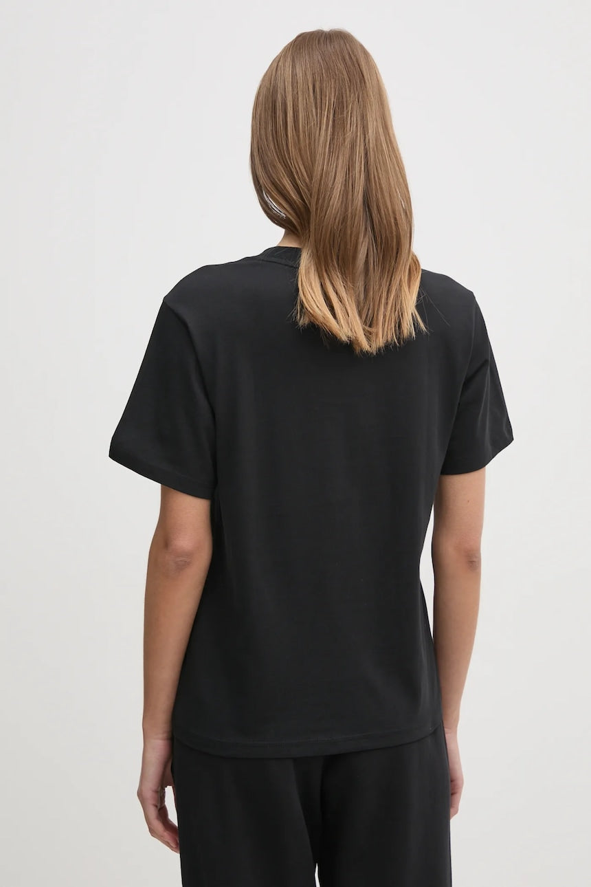 Adidas Essentials, T-Shirt Donna Con Bande Laterali - Nero