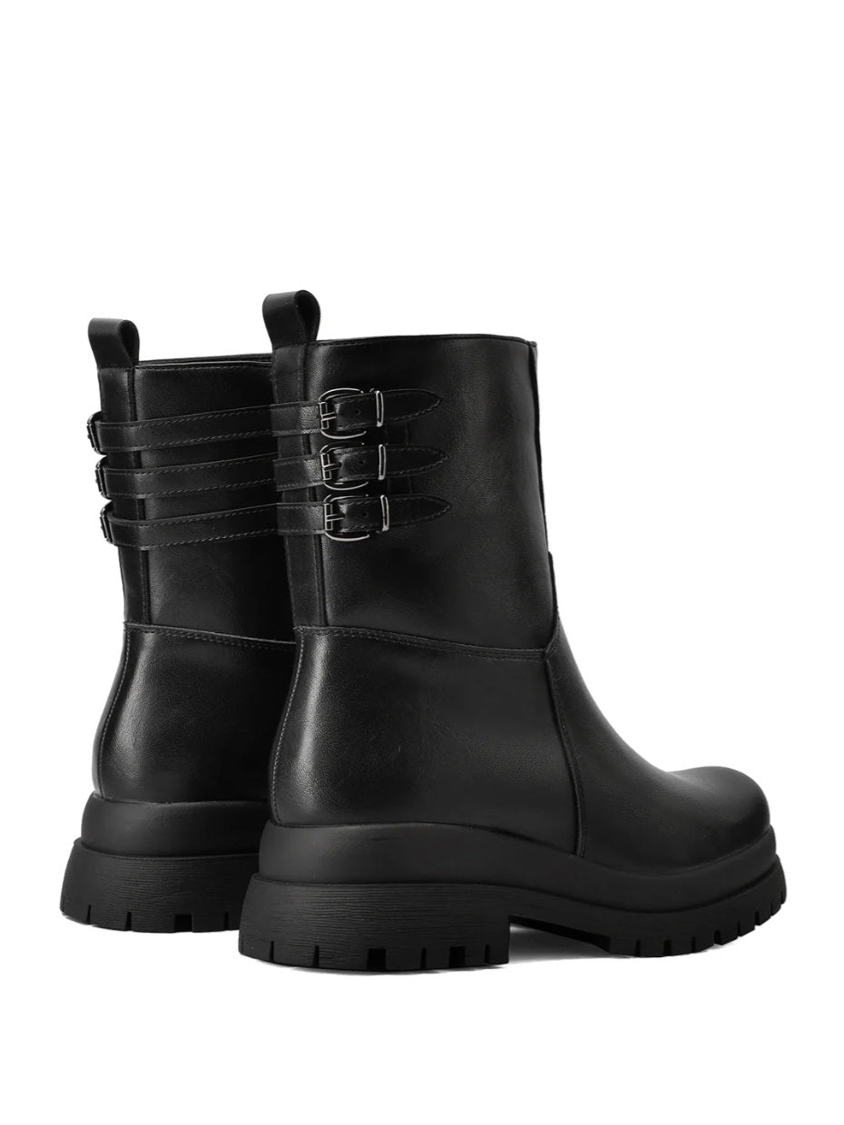 Queen Helena X33-98, Stivaletti da Donna con Fibbie Laterali - Nero