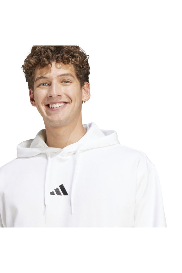 Adidas Feel Cozy, Felpa Con Cappuccio Uomo - Grigio, Bianco