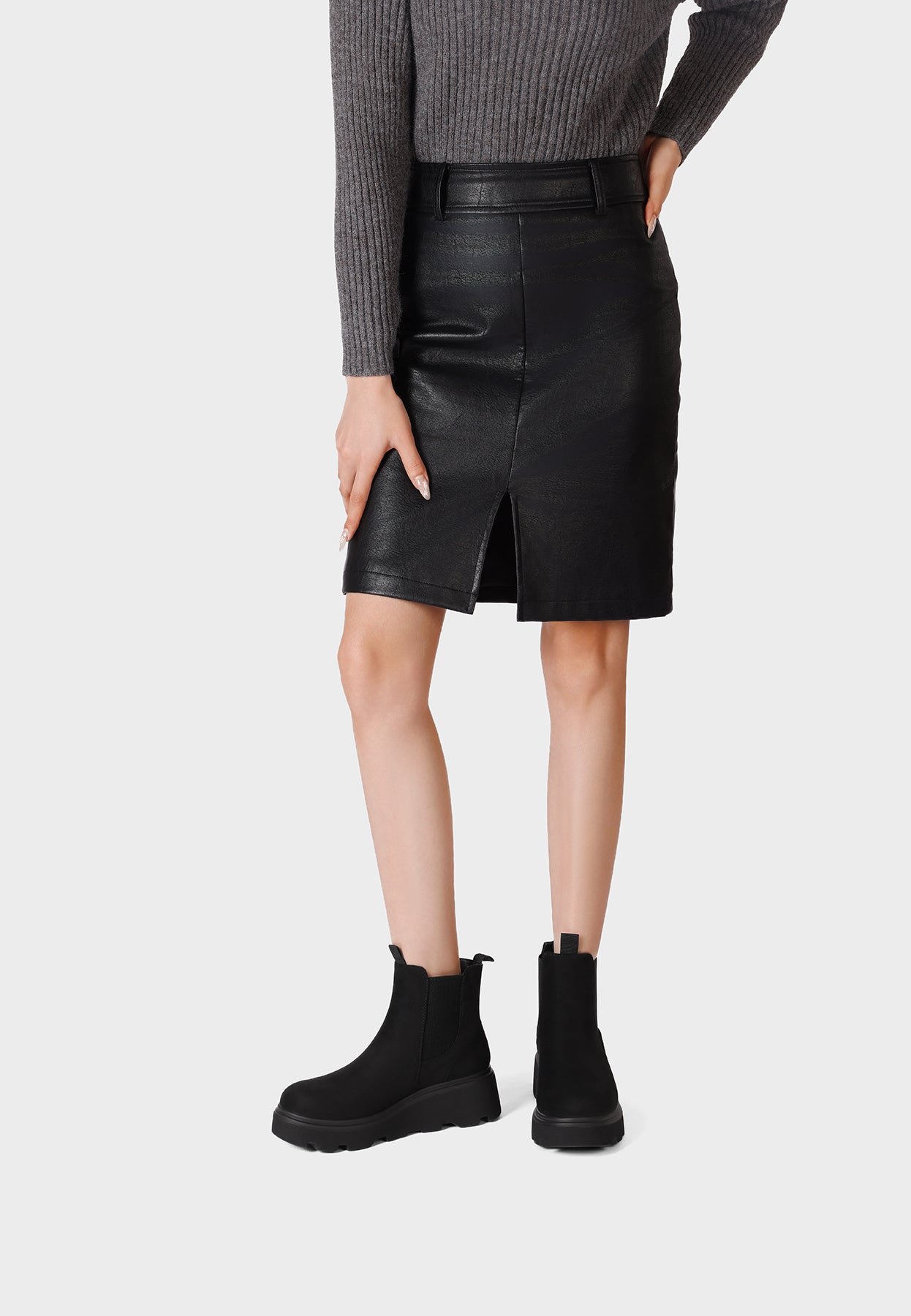 QUEEN HELENA X35-90, Stivaletti Chelsea Donna Platform - Nero, Khaki, Marrone