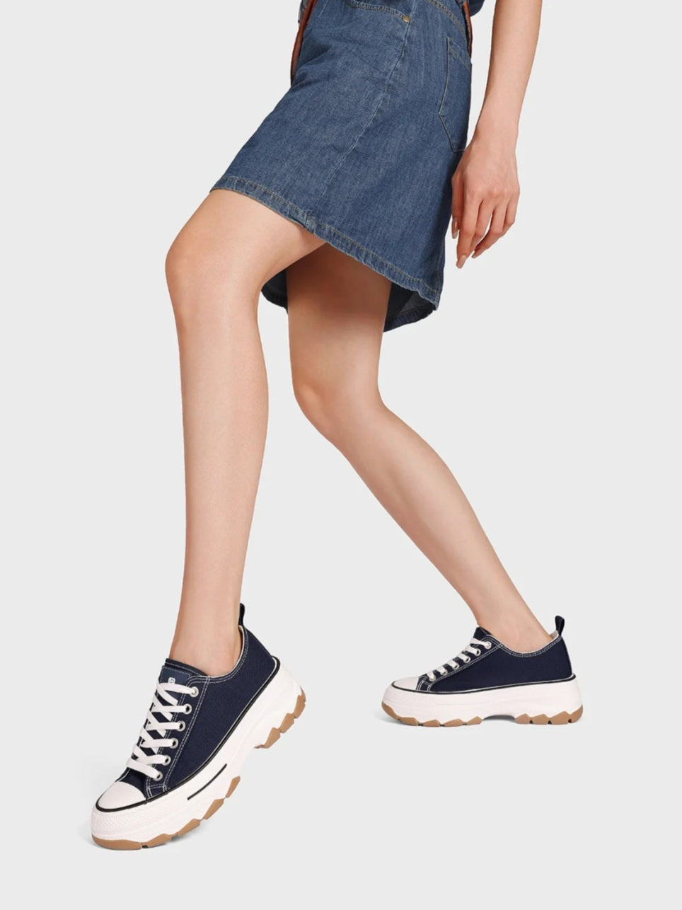 QUEEN HELENA XZ003, Sneaker Donna Chunky In Tela - Bianco, Beige, Blu