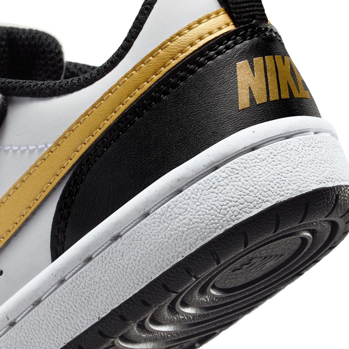 NIKE Court Borough Low Recraft (GS), Sneaker Bambini - Bianco, Bianco/Nero, Nero/Oro