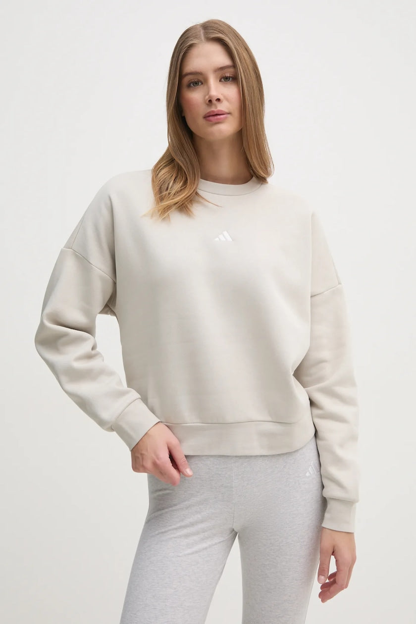 Adidas Essentials, Felpa Donna - Beige, Nero