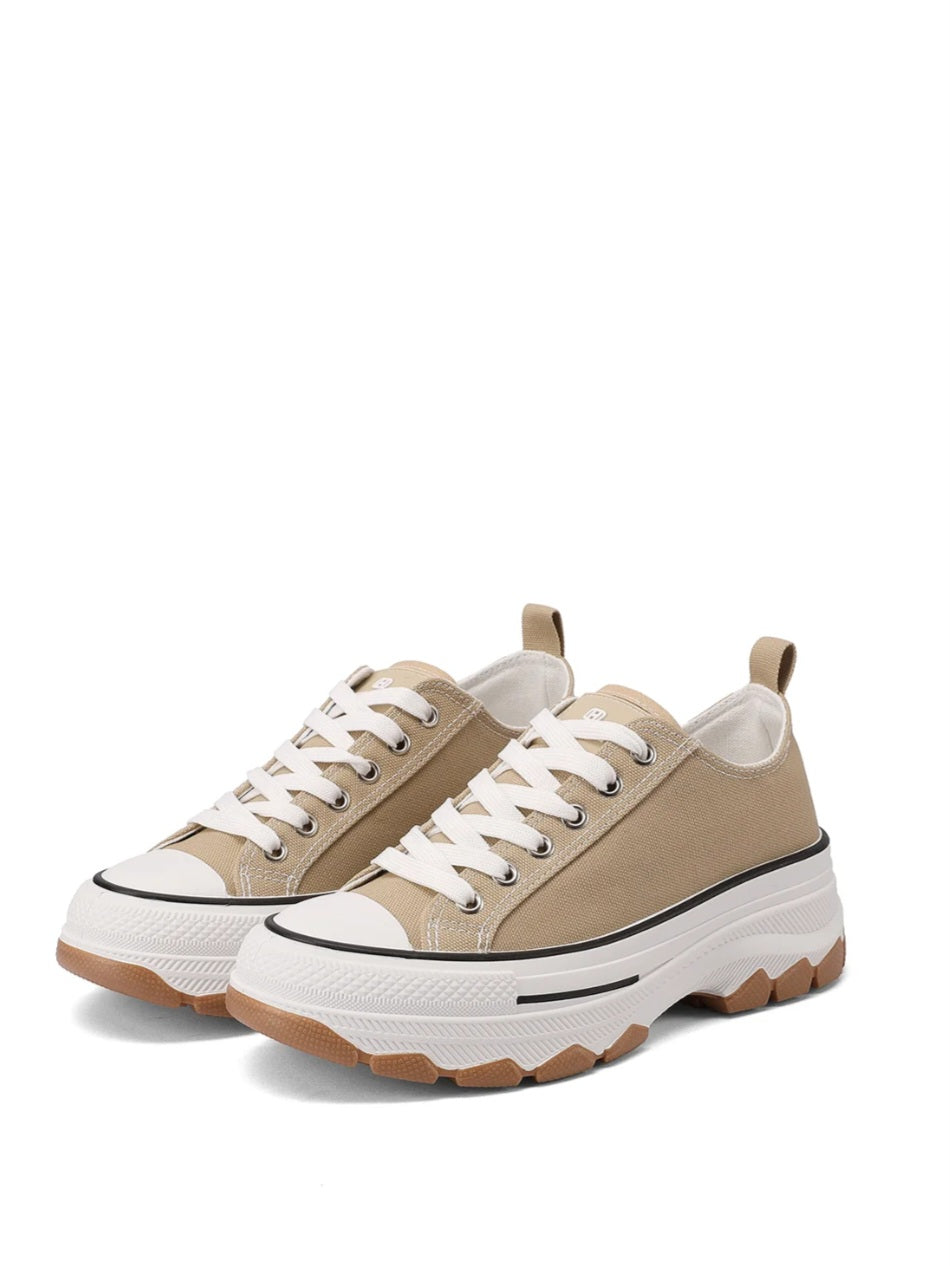 QUEEN HELENA XZ003, Sneaker Donna Chunky In Tela - Bianco, Beige, Blu
