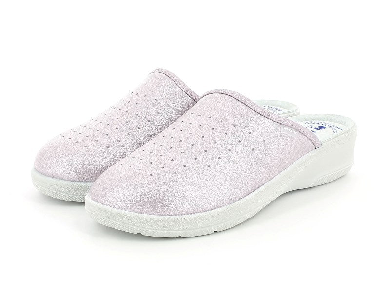 Inblu 5033N, Zoccoli Colorati Classici Con Plantare In Vera Pelle - Rosa, Jeans