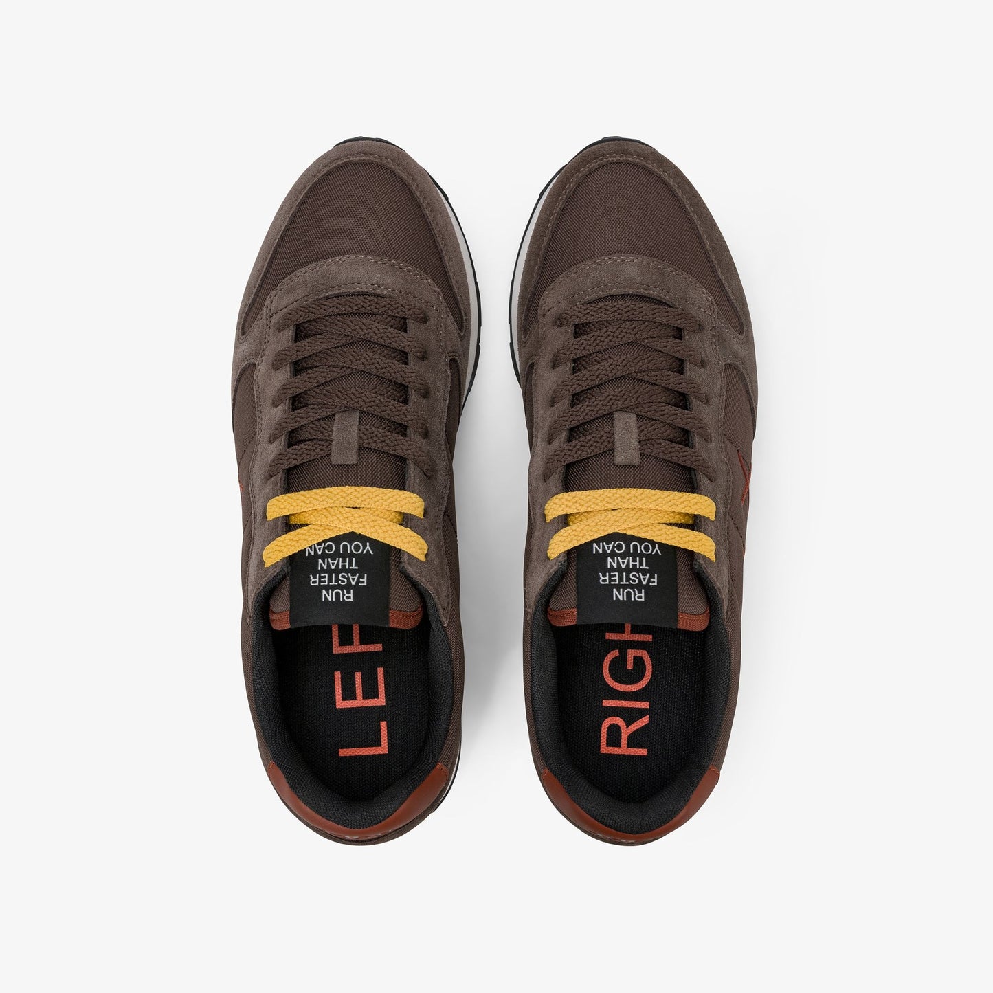 Sun68 Tom Solid, Sneaker Uomo in Suede e Nylon - Marrone, Bianco Panna