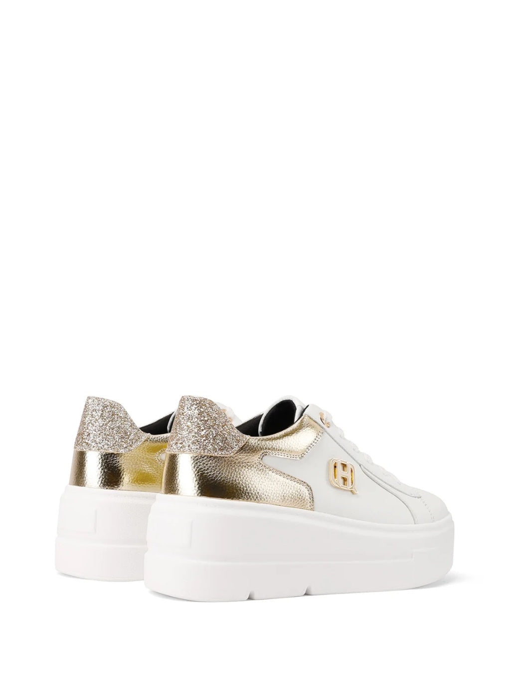 QUEEN HELENA (X33-11), Sneaker Platform Donna Retro Oro - Bianco