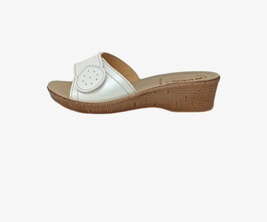 Inblu 2690, Ciabatte Donna con Discreto Inserto a Strappo - Bianco, Blu