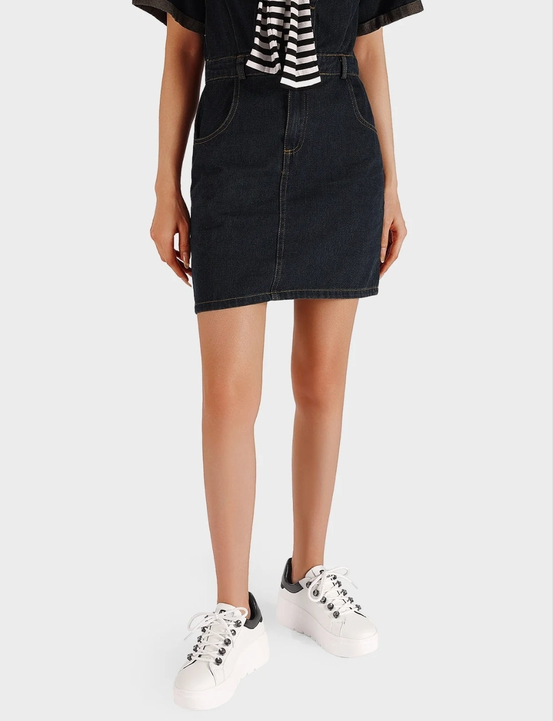 QUEEN HELENA (X33-12), Sneaker Platform Donna Con Dettagli - Argento, Nero